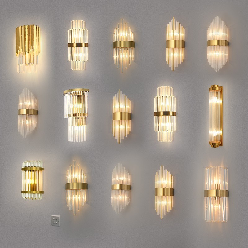 Modern Classic Crystal Bedroom Home Chandeliers Interior Indoor Decorative Metal Luxury Led Wall Sconce Lamp light