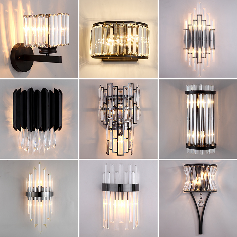 Modern Classic Crystal Bedroom Home Chandeliers Interior Indoor Decorative Metal Luxury Led Wall Sconce Lamp light