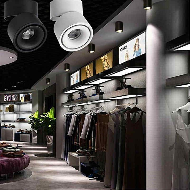 Black White 3W 5W 7W 10W Ceiling Light COB LED 360 Degree Rotatable Surface Mounted LED Downlight Ceiling Spot light Living Room