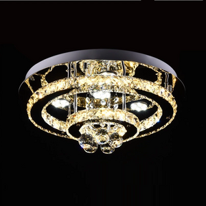 Shinetime modern crystal round D16" Flush Mount Light ceiling light