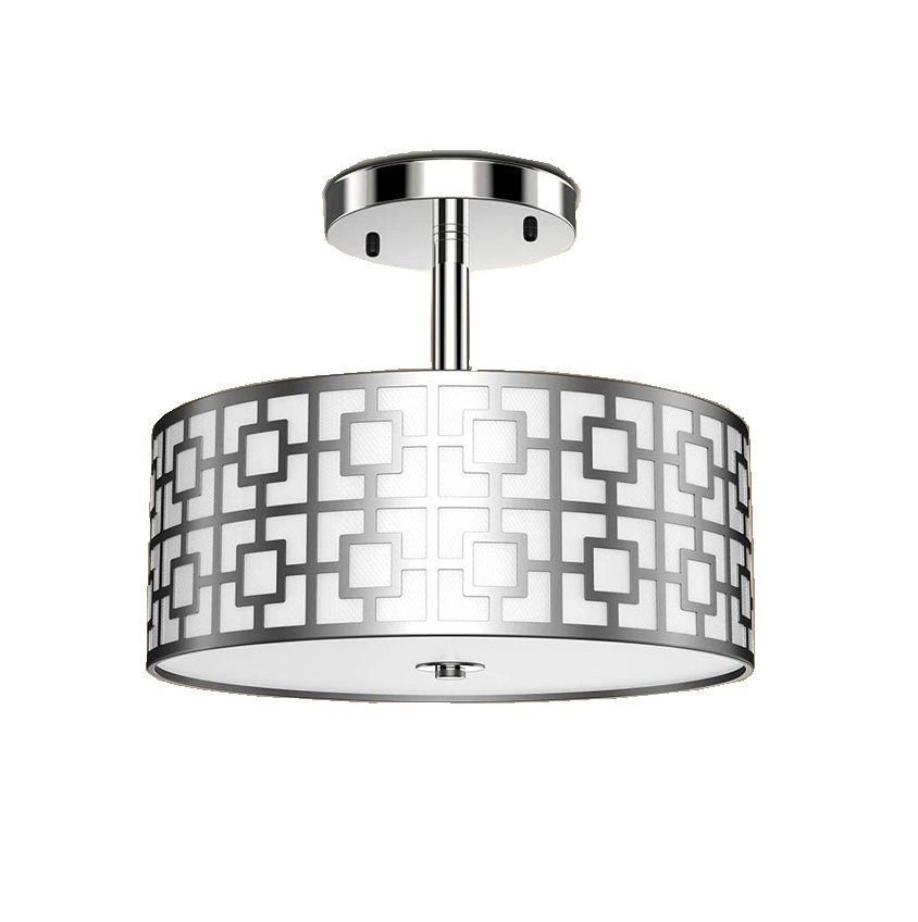 40cm 15.74 inch Semi-Flush Mount Ceiling light with chrome shade