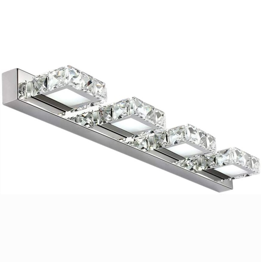 62CM LED Bathroom Vanity Lights Bathroom Crystal Wall Lighting Fixtures 4Lights Make up Mirror Front Light Wall Sconces