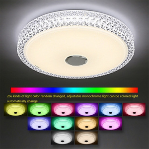 LED Music Ceiling Light with  Speaker Smart APP Control 32W RGB Dimmable Round Mount Lighting for Bedroom Bathroom