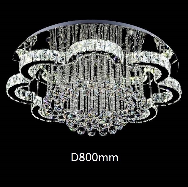 Modern Crystal Chandeliers Flower Led Ceiling Light Flush Mount Stainless Steel Pendant Light Fixture for Living Room