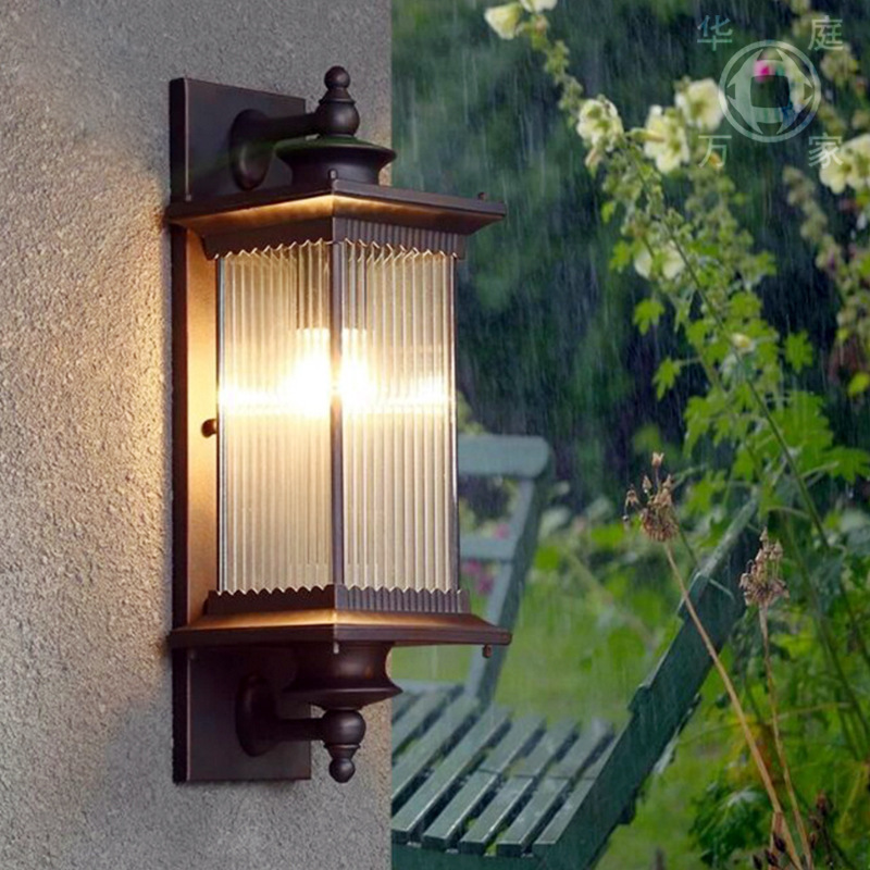 Outdoor Waterproof Garden Villa Courtyard Lamp Door  Exterior  Aisle Lamp Balcony Retro Wall Lamp for Garage