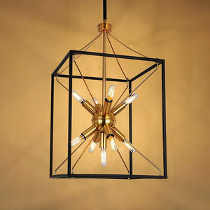 Industrial Geometric Pendant lamp Kitchen Dining Room Foyer Hallway Farmhouse  Lantern Chandeliers Hanging Lighting Fixture