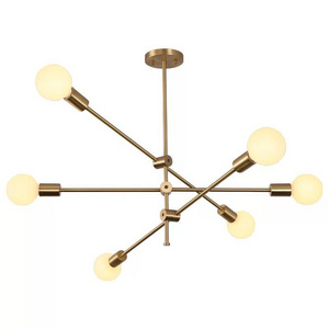 Sputnik Chandelier 6 Lights Modern Linear Pendant Lighting Ceiling Light Fixture