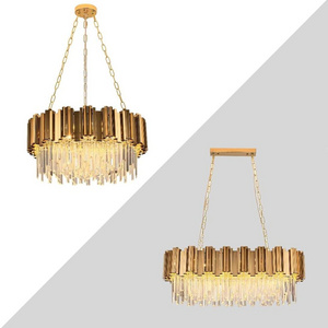 Modern Luxury Crystal Light Fixture Large Gold Chandeliers Round Hanging Pendant Lighting for Entryway Bedroom Foyer Lobby