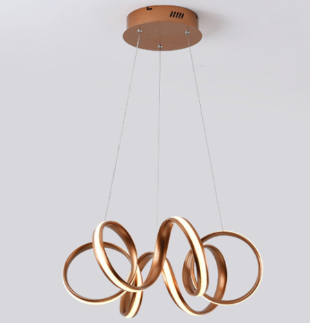 Modern Dimmable LED Chandelier Fashion Spiral Ring Chandeliers Light Fixtures for Dining Room