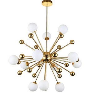 mid century modern chandelier 12 light geometric starburst shaped LED pendant lights