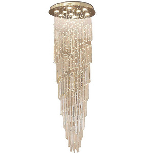 9 GU10 Bulbs Required H71 W24" Modern K9 Crystal Raindrop Chandelier