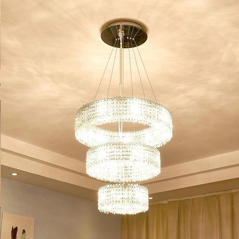 French Empire Modern k9 Crystal Chandelier Foyer Pendant Ceiling Light Fixture