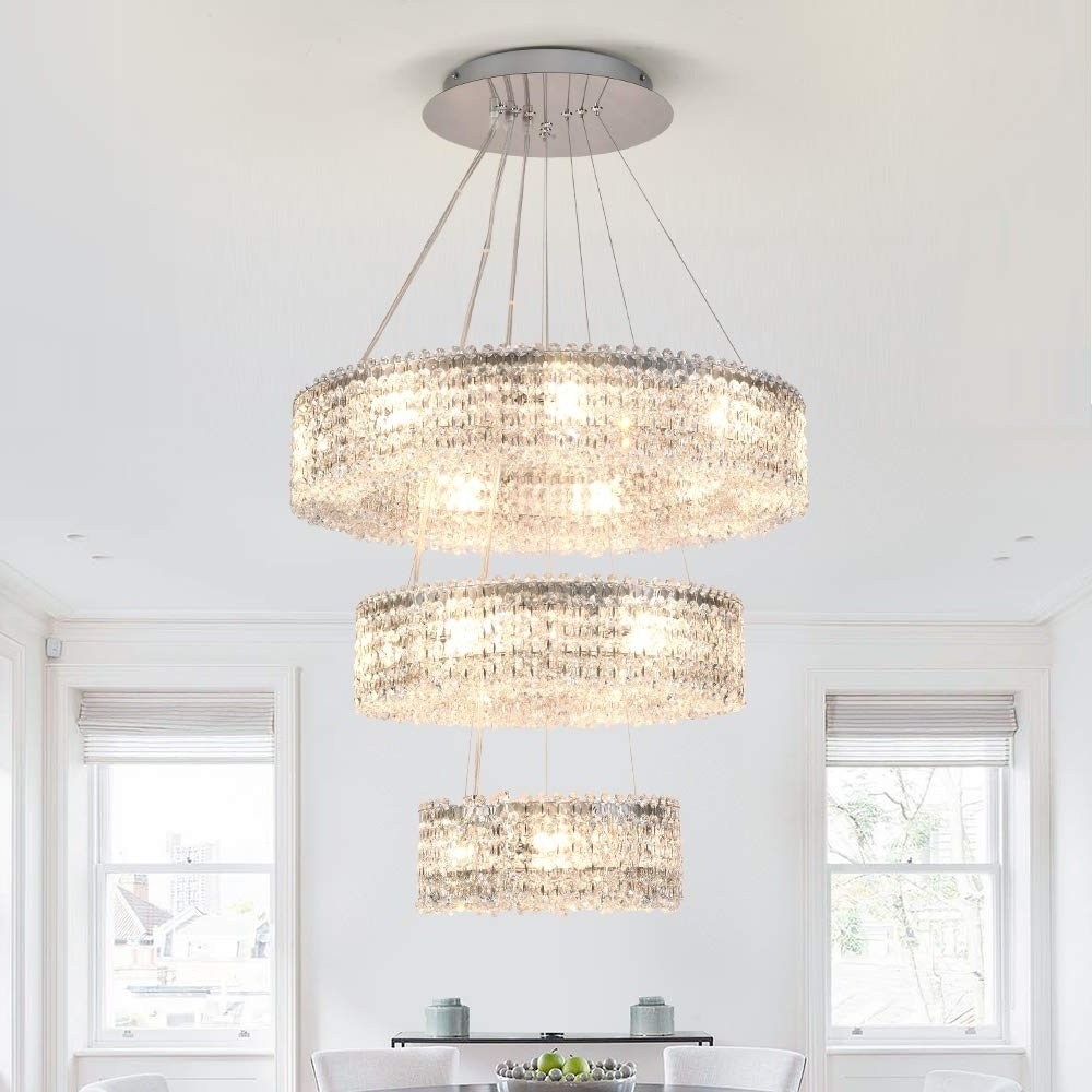 French Empire Modern k9 Crystal Chandelier Foyer Pendant Ceiling Light Fixture