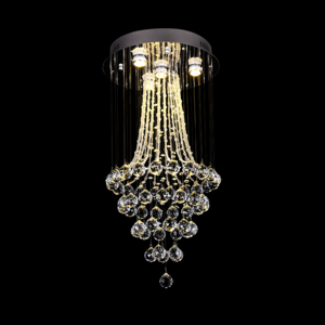 Contemporary gold led pendant light rain drop crystal chandelier lighting