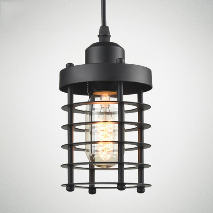 Industrial Pendant Light E26 E27 Base Edison Caged Industrial Hanging Pendant Light Vintage Mini Pendant Light Fixture