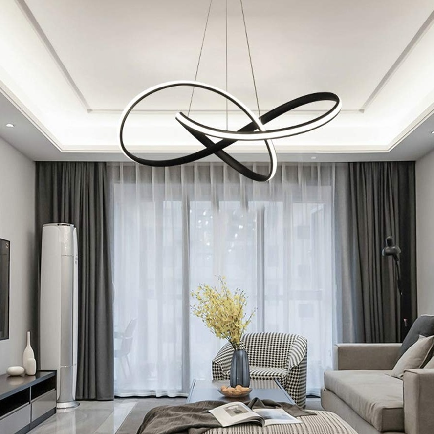 Modern Chic LED Ring Chandelier Ceiling Pendant Light Hung Light Painting Lamp Fixture for Living Room Bedroom Dinning Room