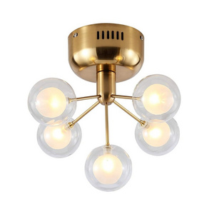 shinetime 5-Light Sputnik Chandelier Globe Ceiling Light G4 Bulbs Included