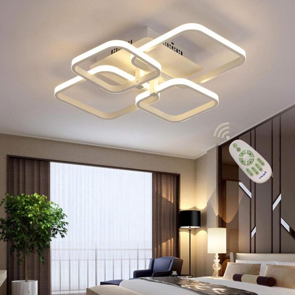 Modern Design Ultra Thin Semi Flush Ceiling Light with 2/4/6/9 Square Ring led ceiling lamp fixtures