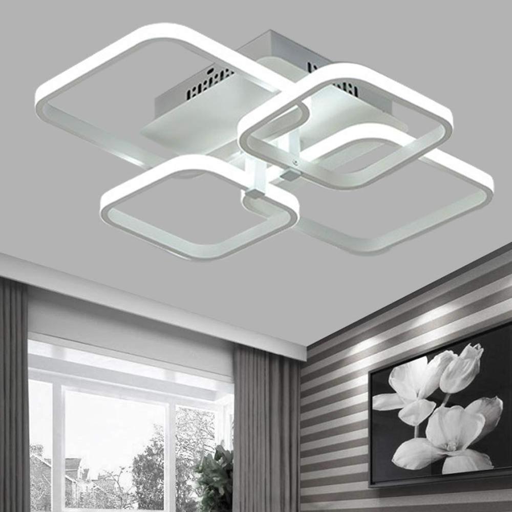 Modern Design Ultra Thin Semi Flush Ceiling Light with 2/4/6/9 Square Ring led ceiling lamp fixtures