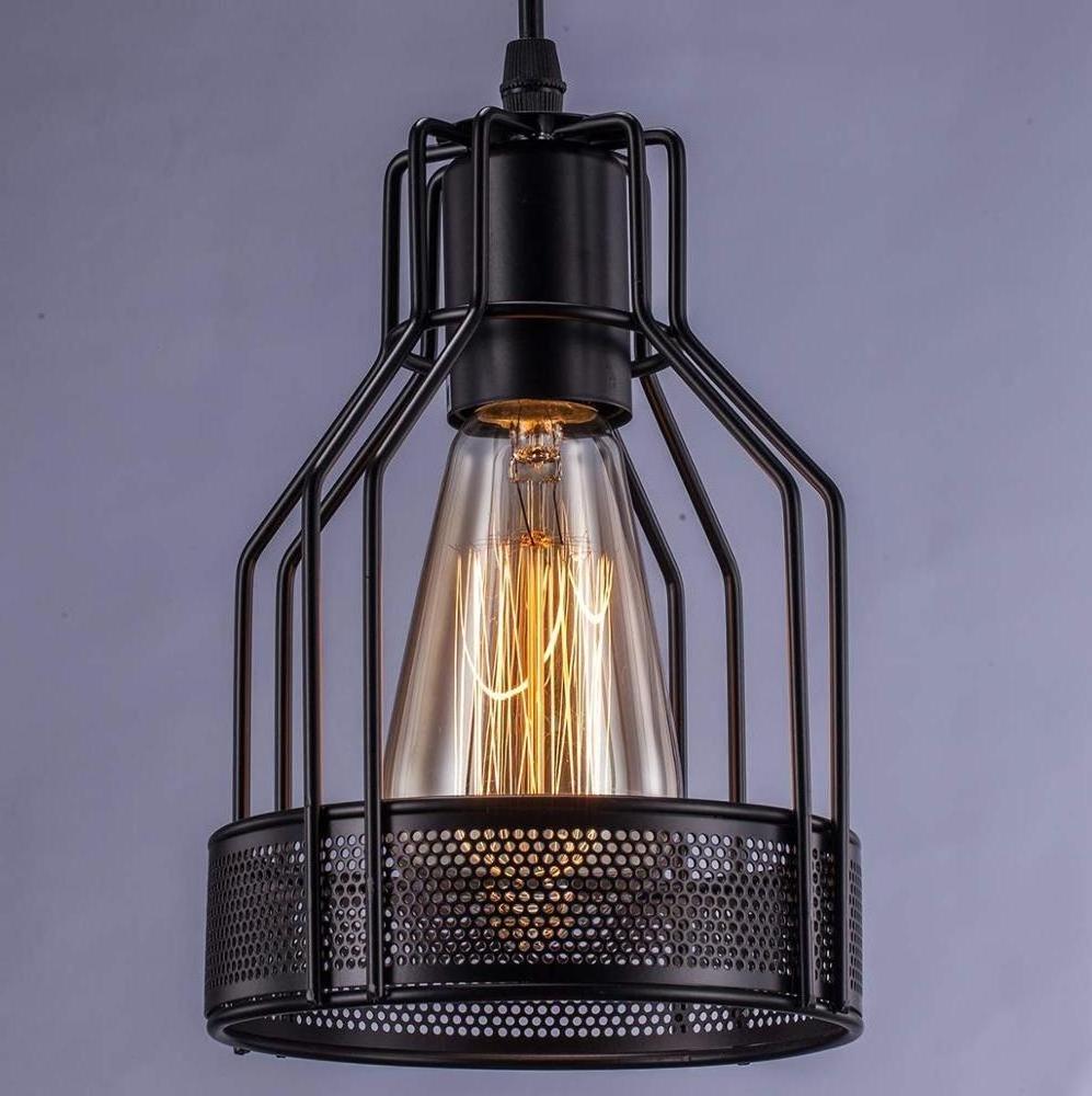 Industrial Pendant Lighting E27 Base Metal Caged Vintage Hanging Pendant 3-Lights Rustic Pendant Light Fixture