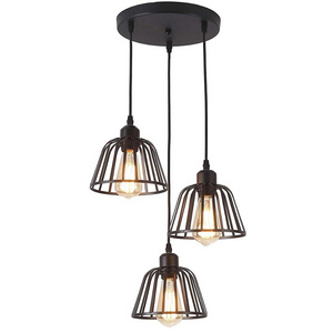 Rustic Industrial 3 Lights Pendant Light Ceiling Hanging Light Fixture Chandelier