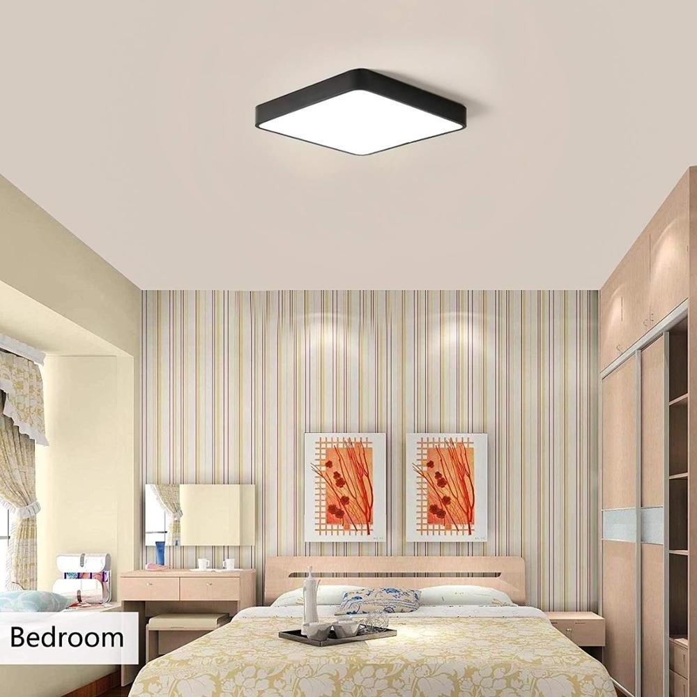 6500K Cool White Modern Flush Mount Light Square LED Ceiling Lights for Kitchen Bathroom Hallway