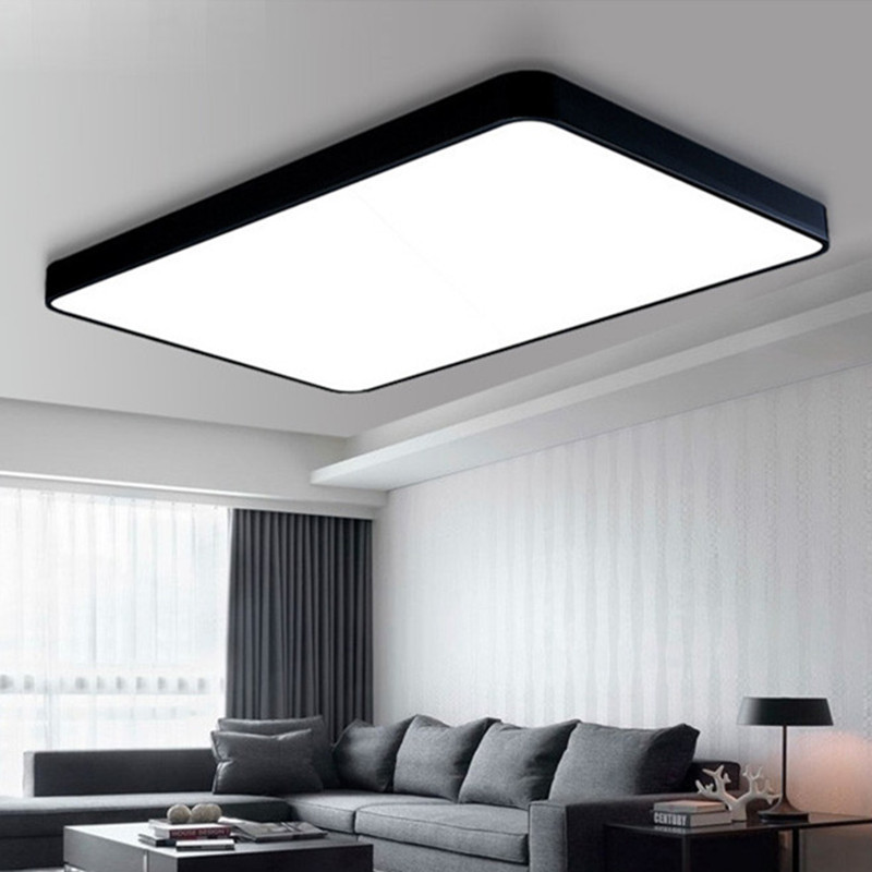 Shinetime Contemporary Black White Ceiling Lights Ultra Slim 5CM LED Light