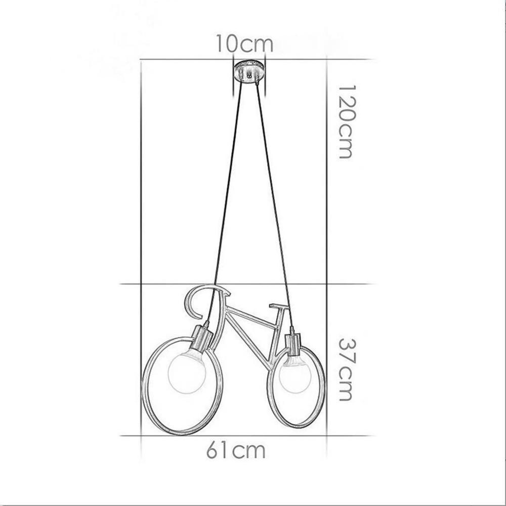 Chandelier Iron Craft Bike Pendant Lamp Restaurant Ceiling Lamp E27 Industrial Style Decorative Lighting Height Adjustable