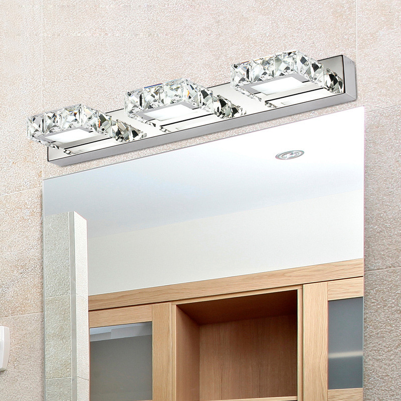 Bathroom Vanity Light  9W Warm White Cool White LED Wall Light Chrome Stainless Steel Crystal Light Fixture