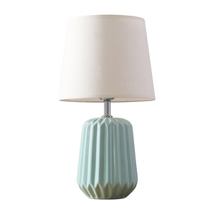 Modern White Ceramic 45cm Table Lamp Bedside Lights with White Shades