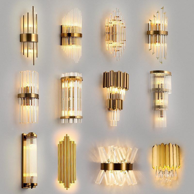 Modern Classic Crystal Bedroom Home Chandeliers Interior Indoor Decorative Metal Luxury Led Wall Sconce Lamp light