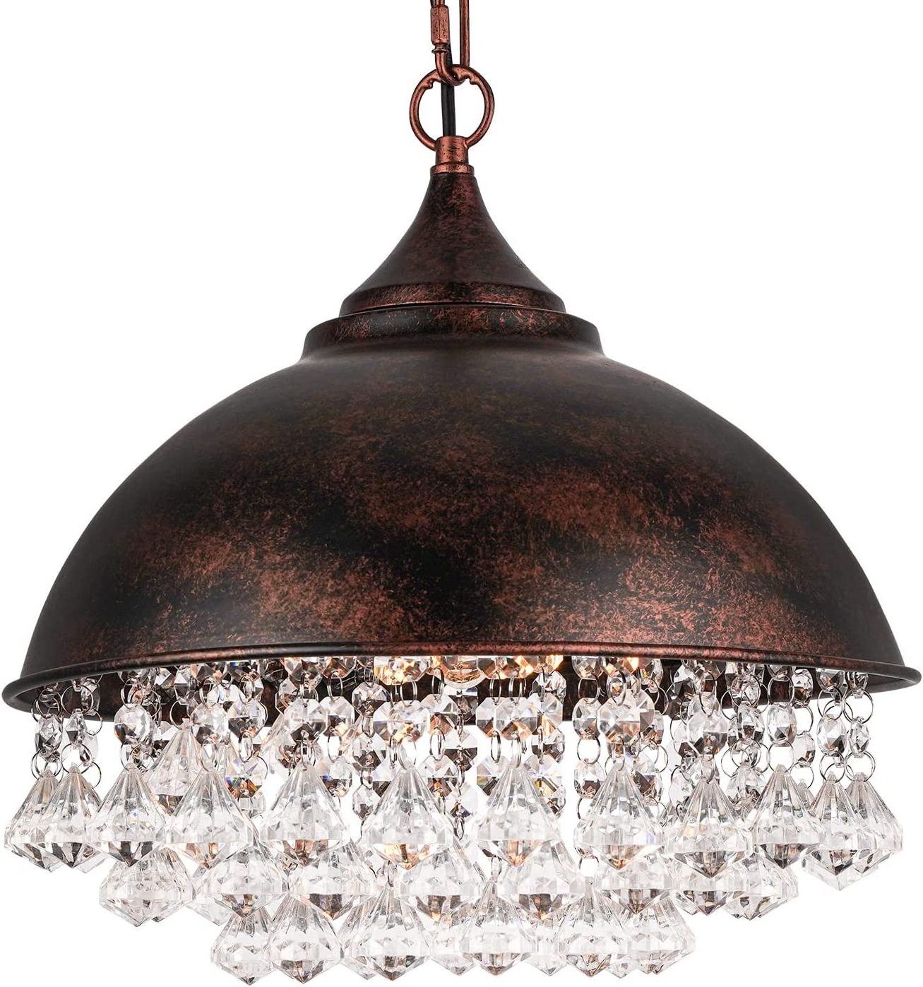 Metal Crystal Black Flush Mount Ceiling Light Fixture Dining Room Bedroom Hallway Entryway Kitchen Farmhouse Chandelier