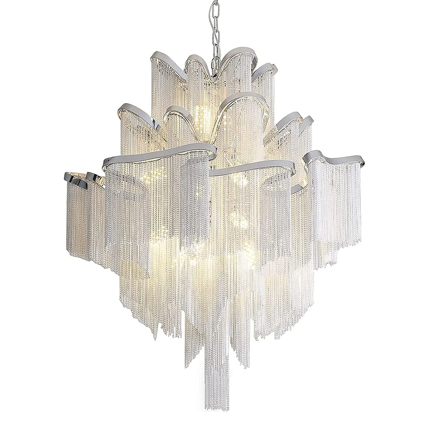 Modern Chandeliers Creative Luxury Tassel Aluminum Chain led Ceiling Pendant Lights