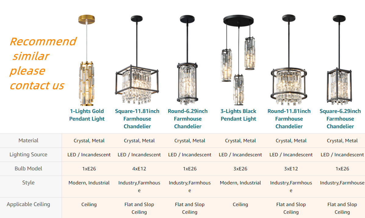 1-Light Hanging Pendant Ceiling Lamp Caged Metal Drum Shade Black Finish Crystal Chandelier Pendant Light Fixture