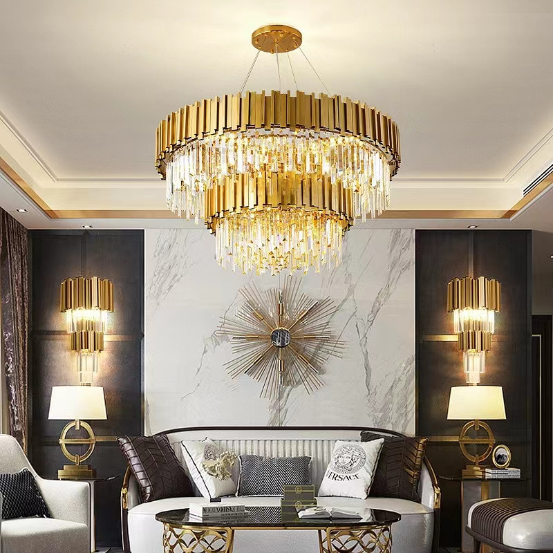 Nordic modern large chandeliers for high ceilings crystal ceiling pendant lights lamp lighting crystal chandelier