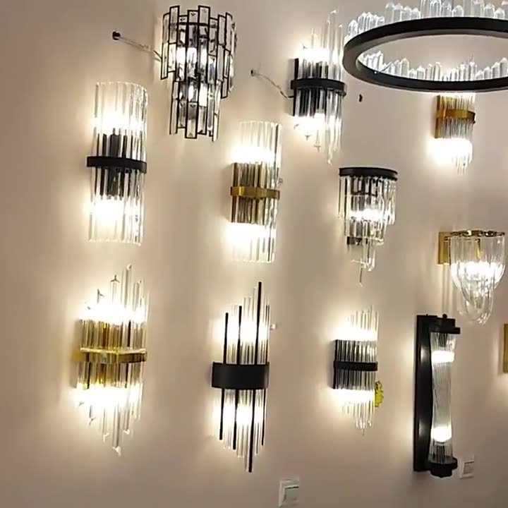 Modern Classic Crystal Bedroom Home Chandeliers Interior Indoor Decorative Metal Luxury Led Wall Sconce Lamp light