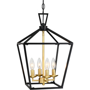 Black Lantern Pendant Light Foyer Farmhouse Kitchen Island Dining Room Entryway Small Cage Ceiling Pendant Lighting Fixture