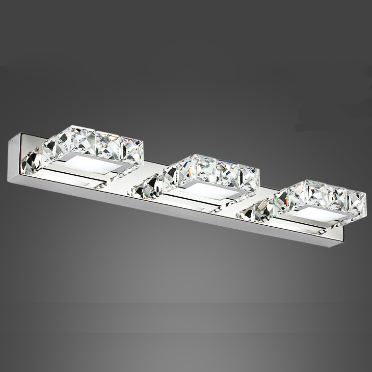 Bathroom Vanity Light  9W Warm White Cool White LED Wall Light Chrome Stainless Steel Crystal Light Fixture