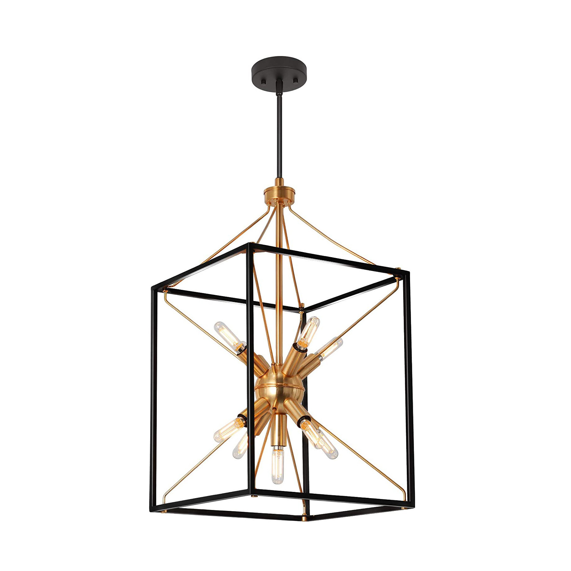 Industrial Geometric Pendant lamp Kitchen Dining Room Foyer Hallway Farmhouse  Lantern Chandeliers Hanging Lighting Fixture