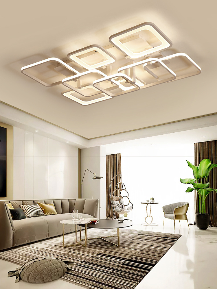 Modern Acrylic Ceiling Lights Square Rings For Living Room Bedroom Home AC85-265V Modern Led Ceiling Lamp Fixtures