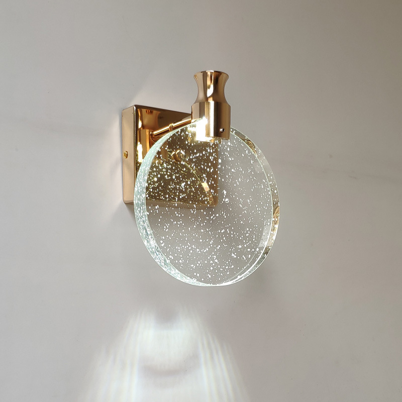 Modern LED Bubble Crystal Chrome Lamp Bathroom Vanity Lighting Mirror Foyer Wall Sconce