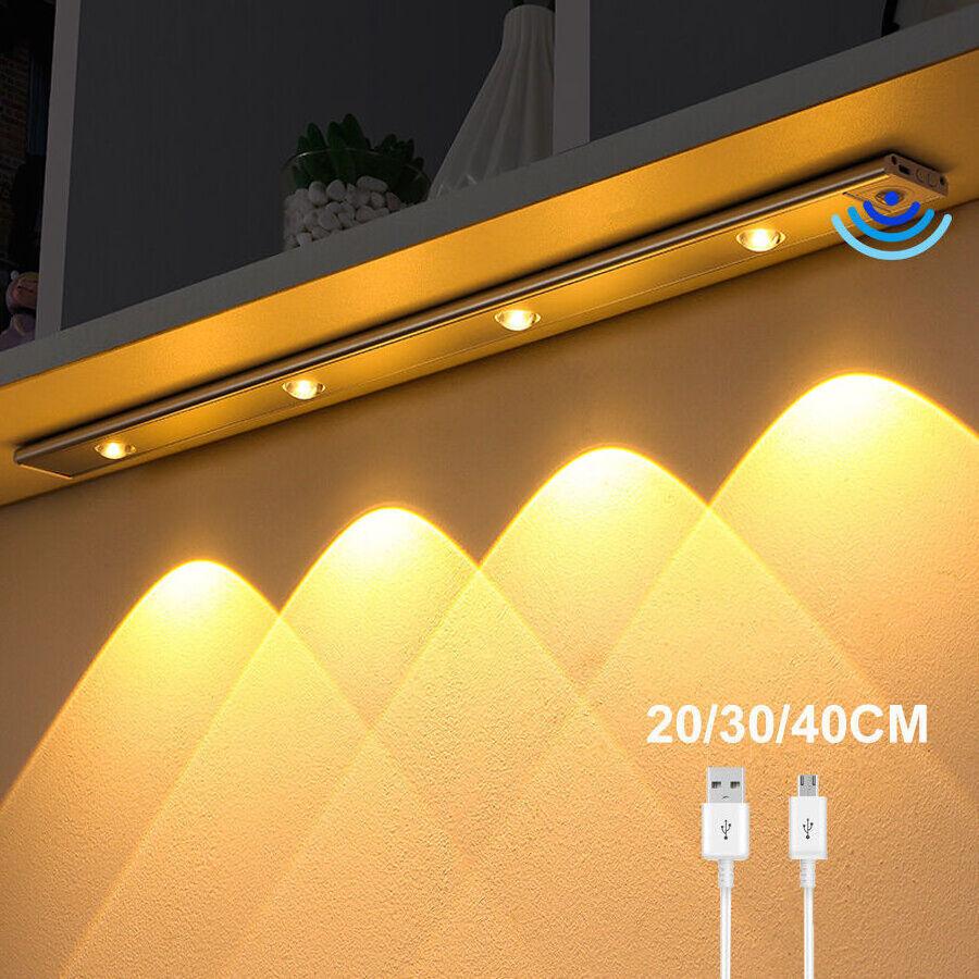 Ultra-thin Rechargeable Night Light Motion Sensor LED Light Wireless Dimmable Lights for Closet Cabinet Kitchen Stairs