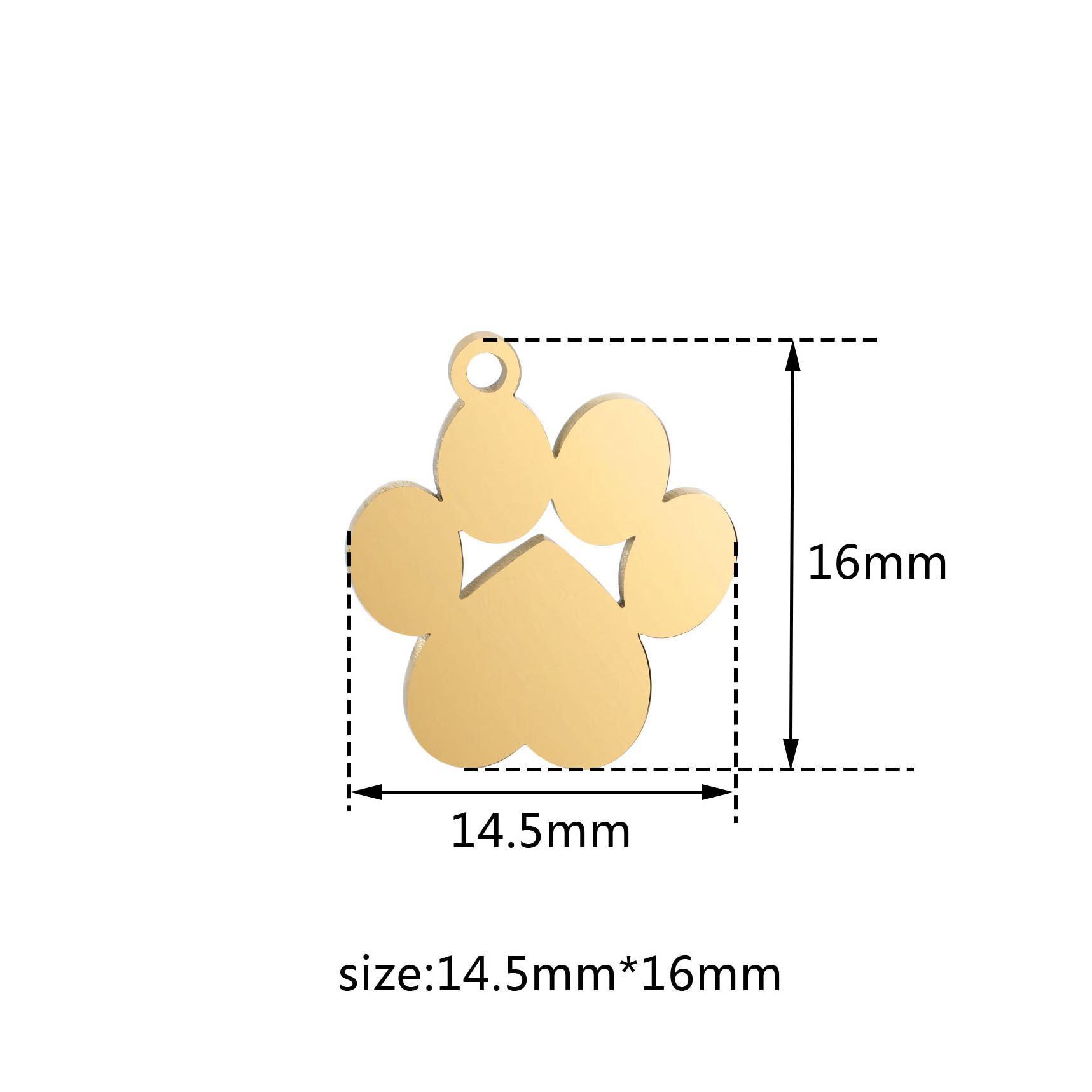 Wholesale Stainless Steel Charms Pendant Cute Animal Pet Pendant Dog Paw Print Charm Diy