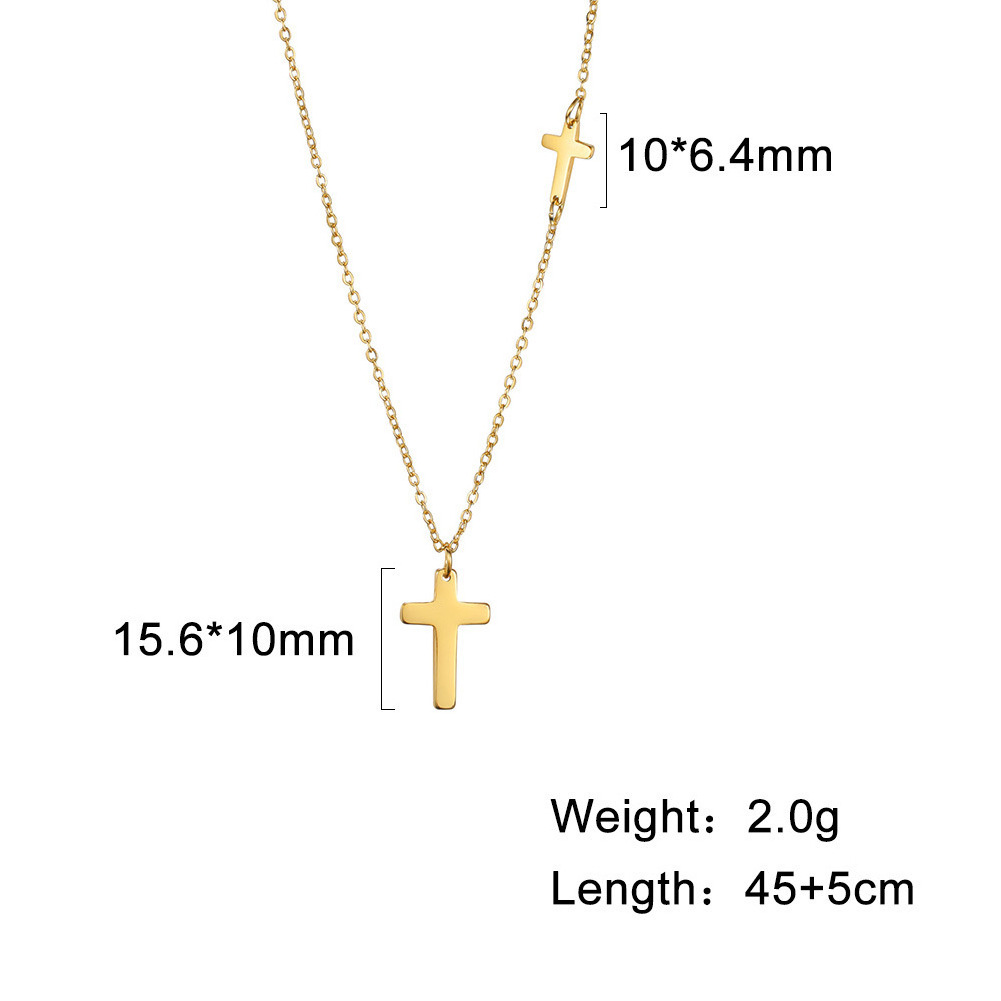 Factory Direct Wholesale Small Big Cross Stainless Steel Pendant Necklace Y Shape Polished Jesus Pendant