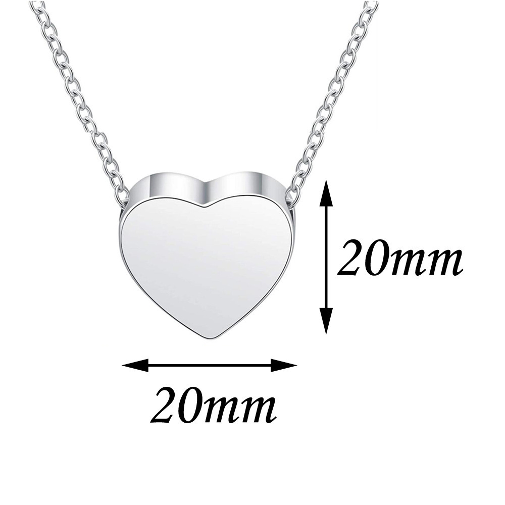 Stainless Steel Thick Heart Shape Animal Ashes Box Pendant Necklace Memory Jewelry with Chain