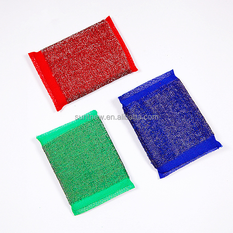 Hot-sale Stainless Steel Wire Mesh Sponge Scrubber For Dishes Non-Scratch Heavy Duty Kitchen Cleaning Metal Sponge