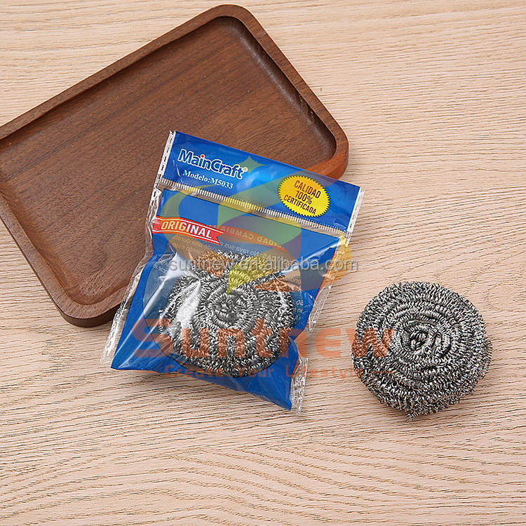 High Quality Stainless Steel Wire Scourer Kitchen Cleaning Scrubbing Ball for Dish Cleaning Sponge Scourer