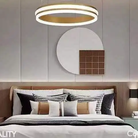 Simple acrylic ring pendant lighting LED hanging Chandelier Remote Dimmable Indoor Lighting multi-circular LED chandelier