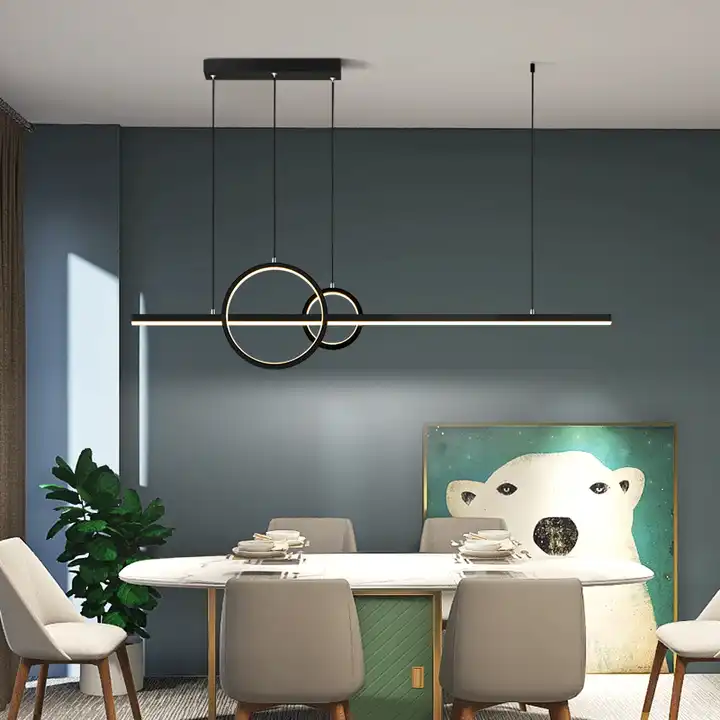 Pendant Living Room For Home Round LED Modern Long Chandelier Pendant Lights Restaurant Pendant