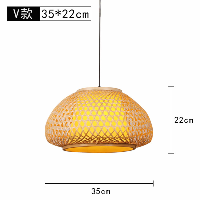 Hot sale Bamboo woven bamboo art bamboo chandelier clam shell boat shape bed and breakfast hotel lighting fixtures